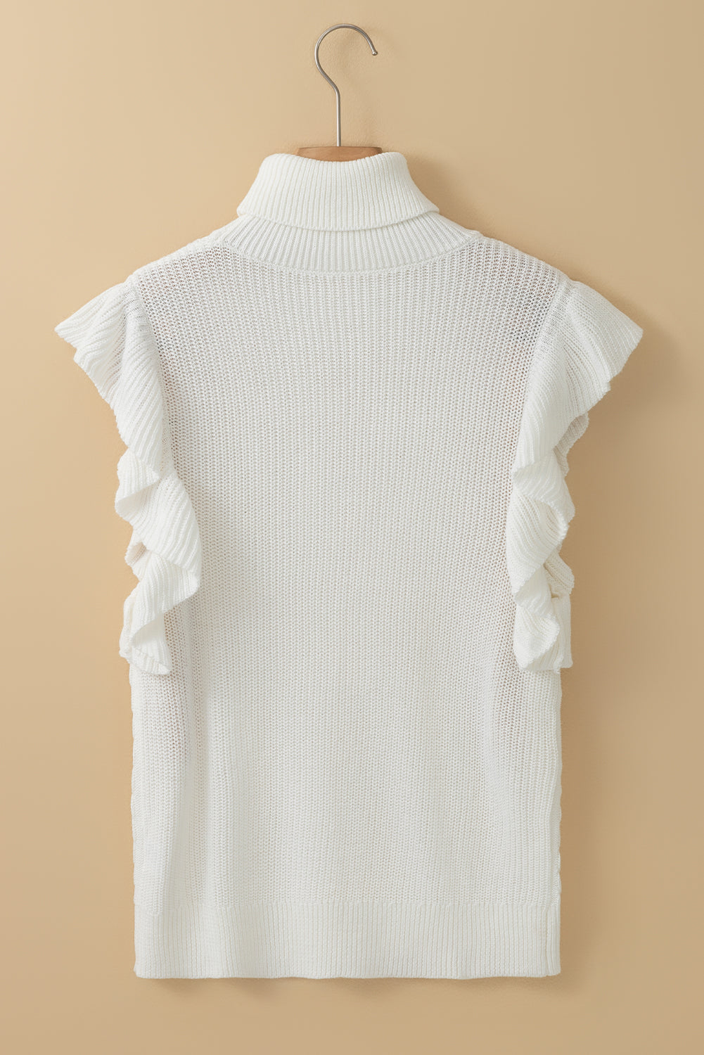 Cable-Knit Turtleneck Cap Sleeve Sweater