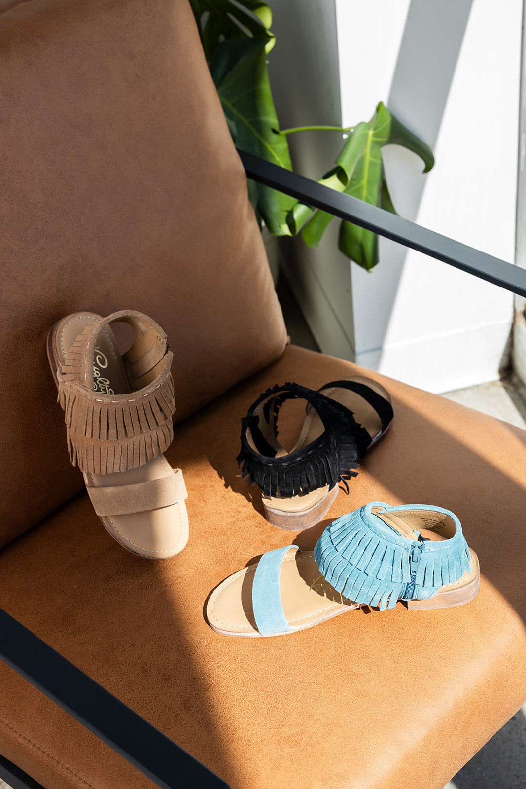 Fringe Star Sandal in Teal