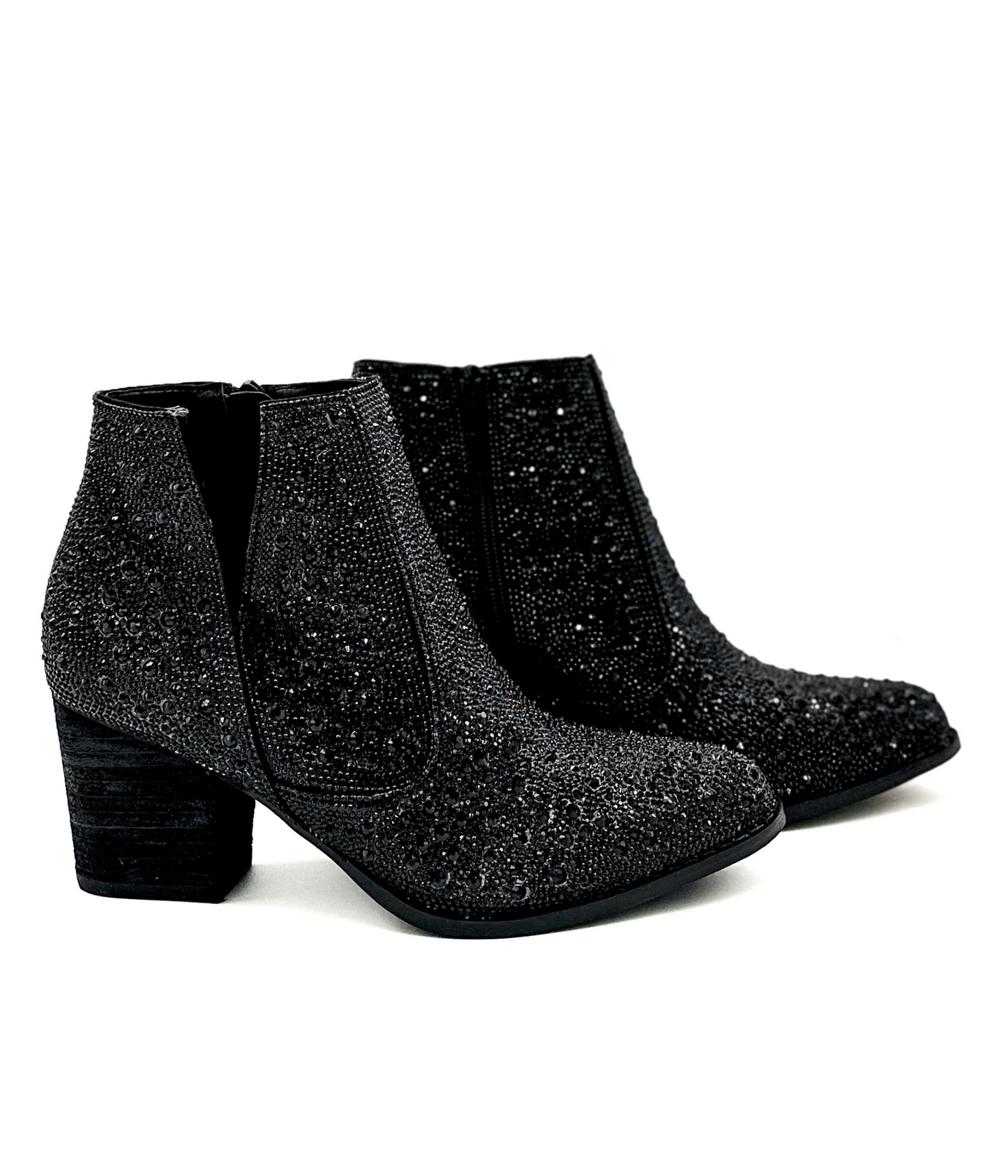 Shine Star Rhinestone Bootie in Black